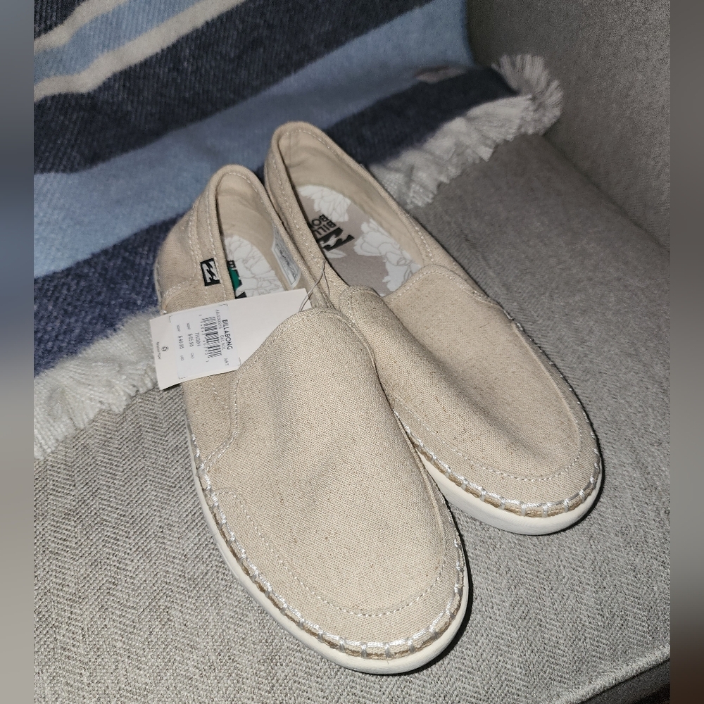 Womens  Beige Slip-On Shoes. Billabong